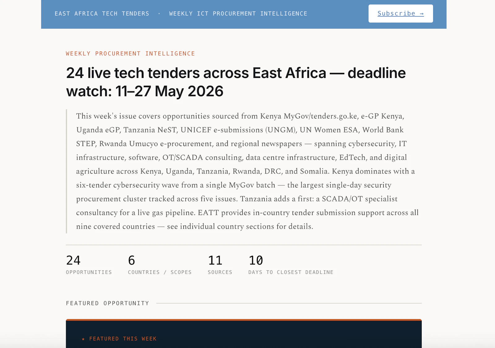East Africa Tech Tenders screenshot 2