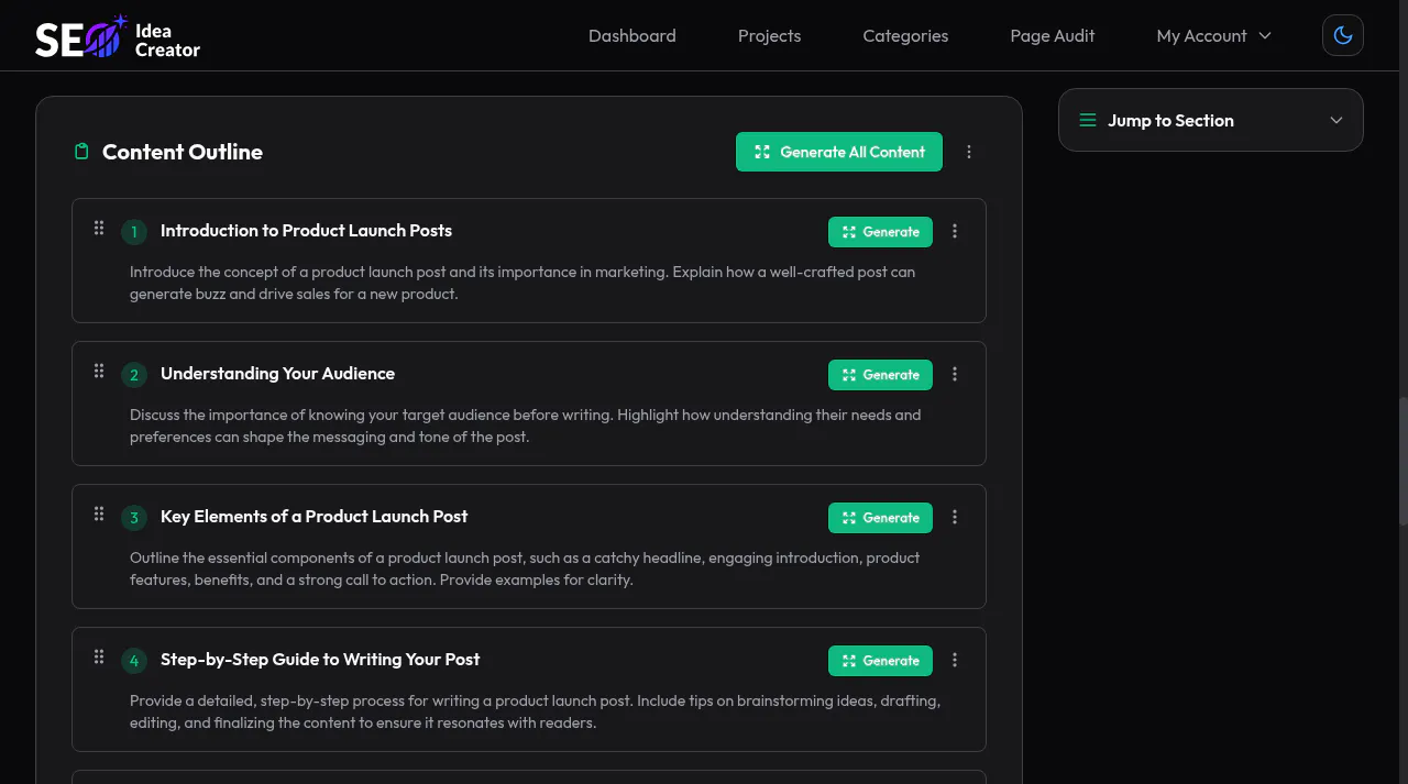 SEO Idea Creator gallery image