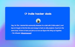 Indie Hacker Dads media 2