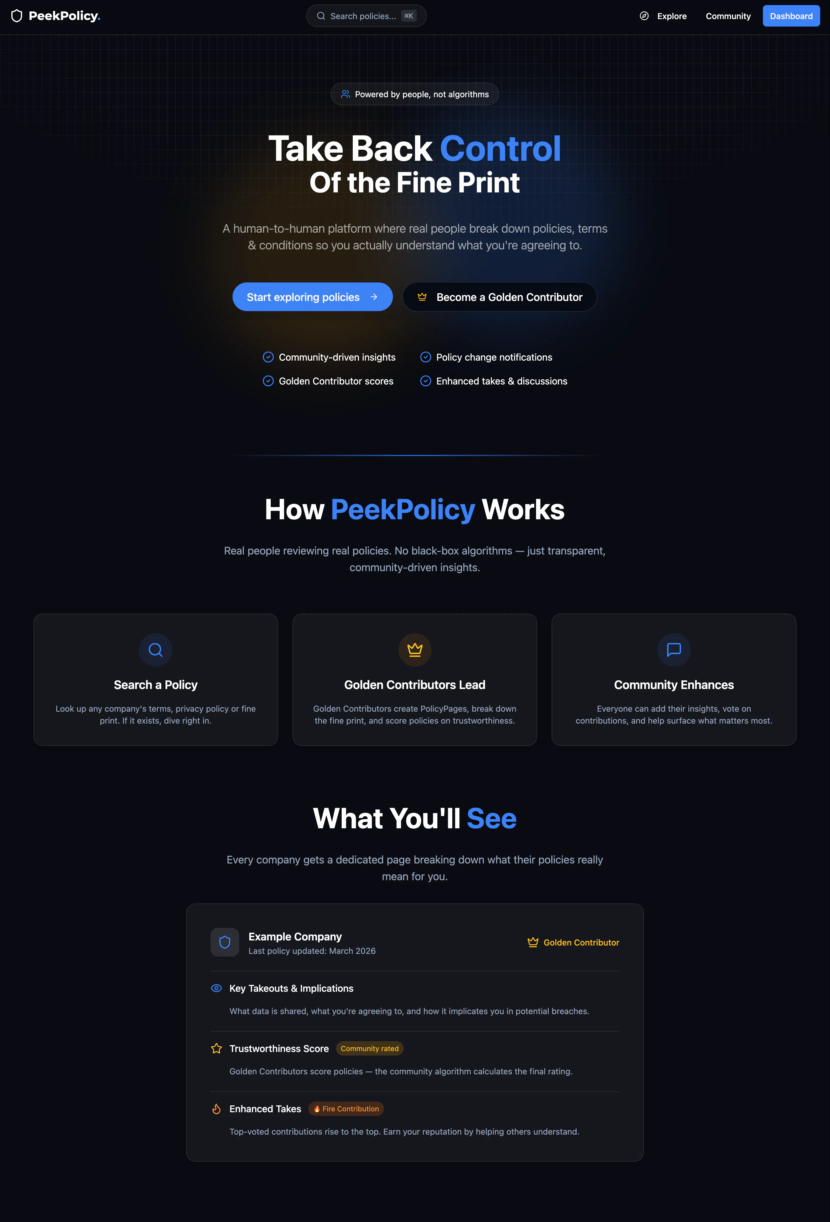 Banner del producto PeekPolicy.