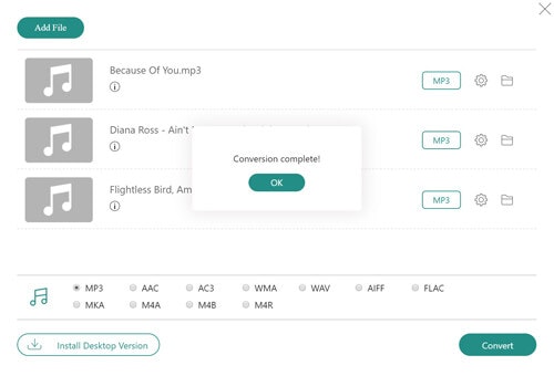 AnyMP4 เครื่องแปลงเสียงฟรีออนไลน์ - เครื่องแปลงเสียงออนไลน์ฟรีตัวแปลง mp3 media 2