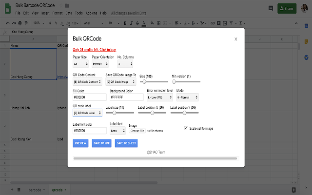 Bulk Barcode QRCode Generator for Sheet gallery image