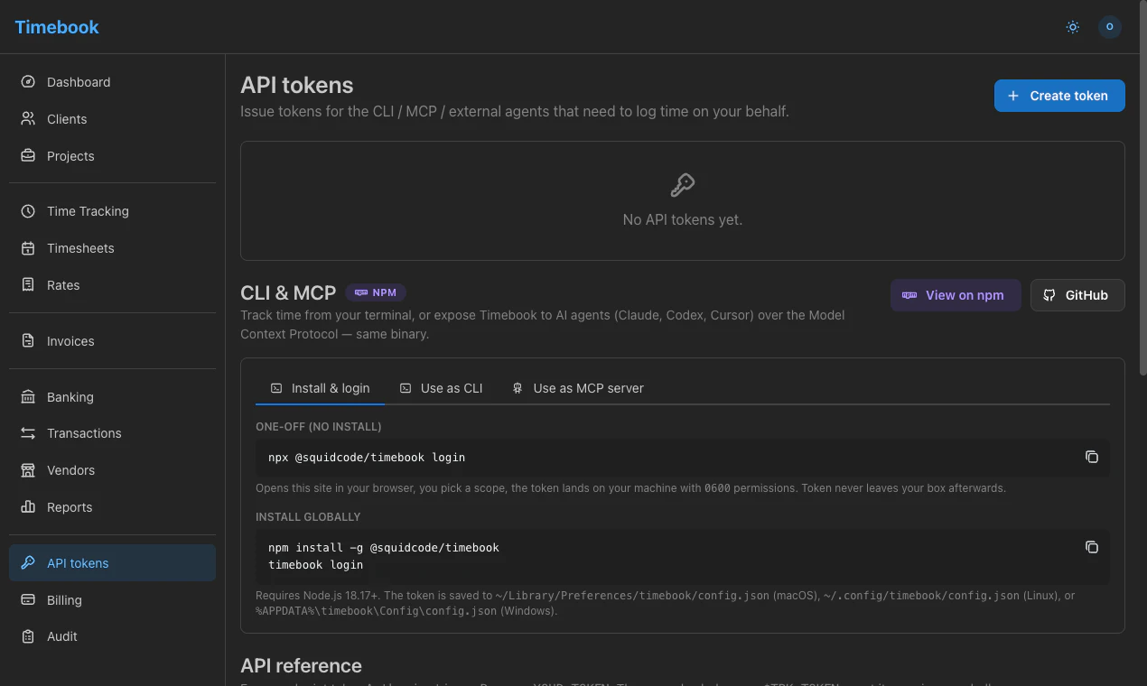 Timebook screenshot 2