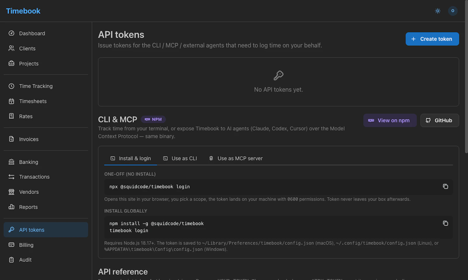 Timebook screenshot 2