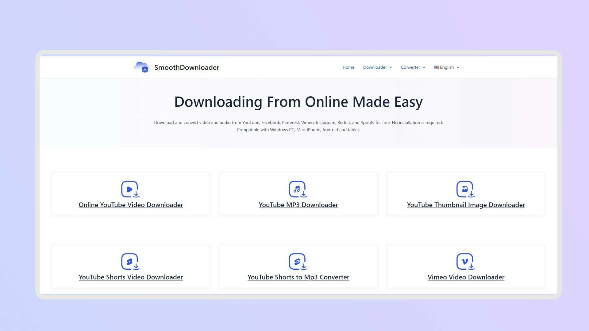 Mídia 1 de SmoothDownloader - Melhor downloader online