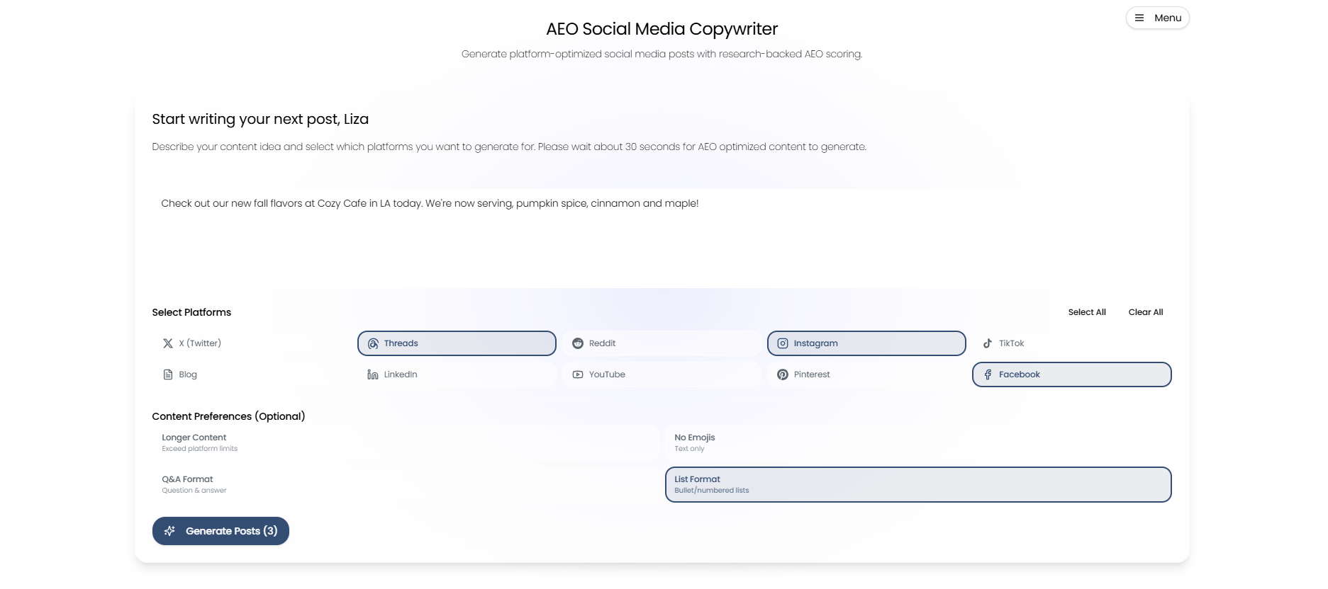 AEO Social Media Copywriter  gallery image