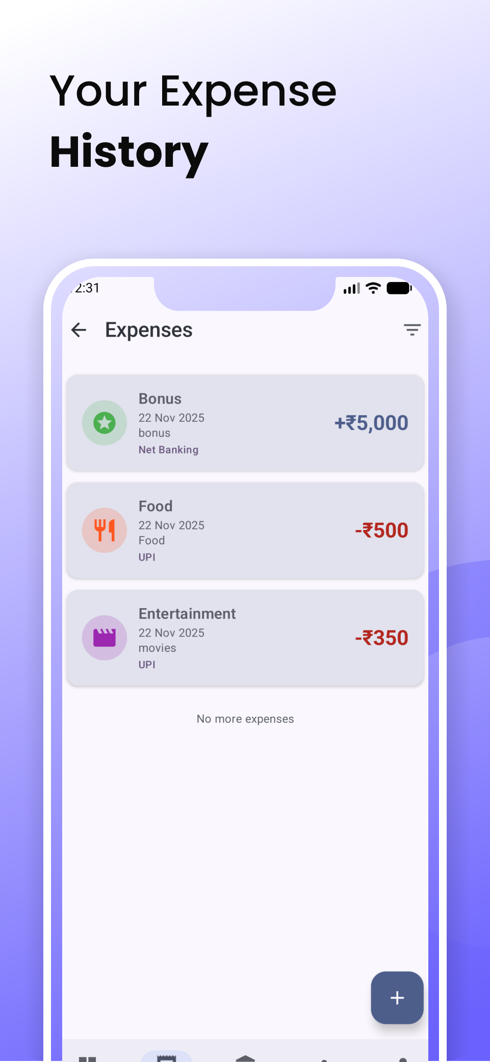 Expense Lite - Screenshot 2 showing product features and functionality