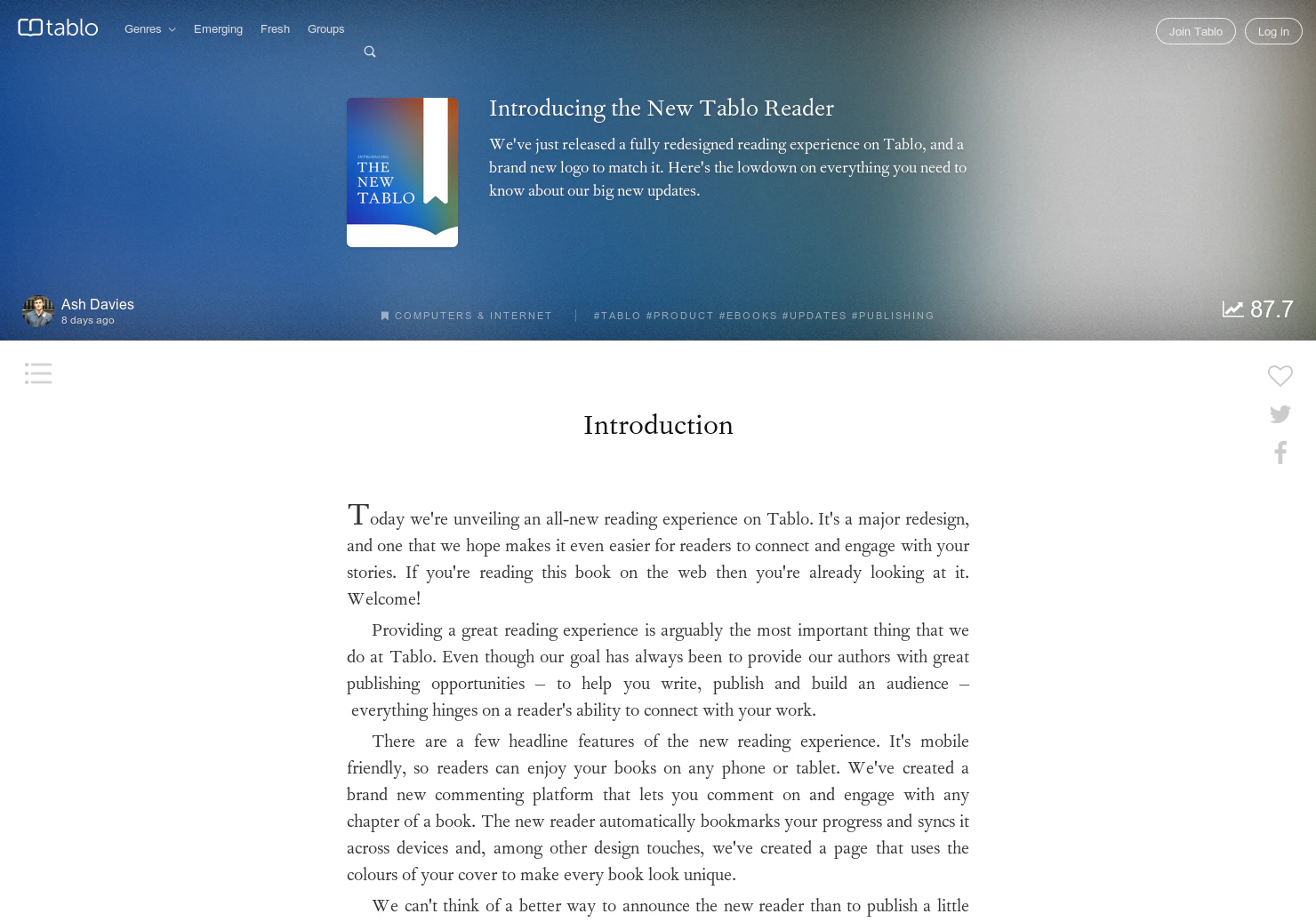 The New Tablo Reader