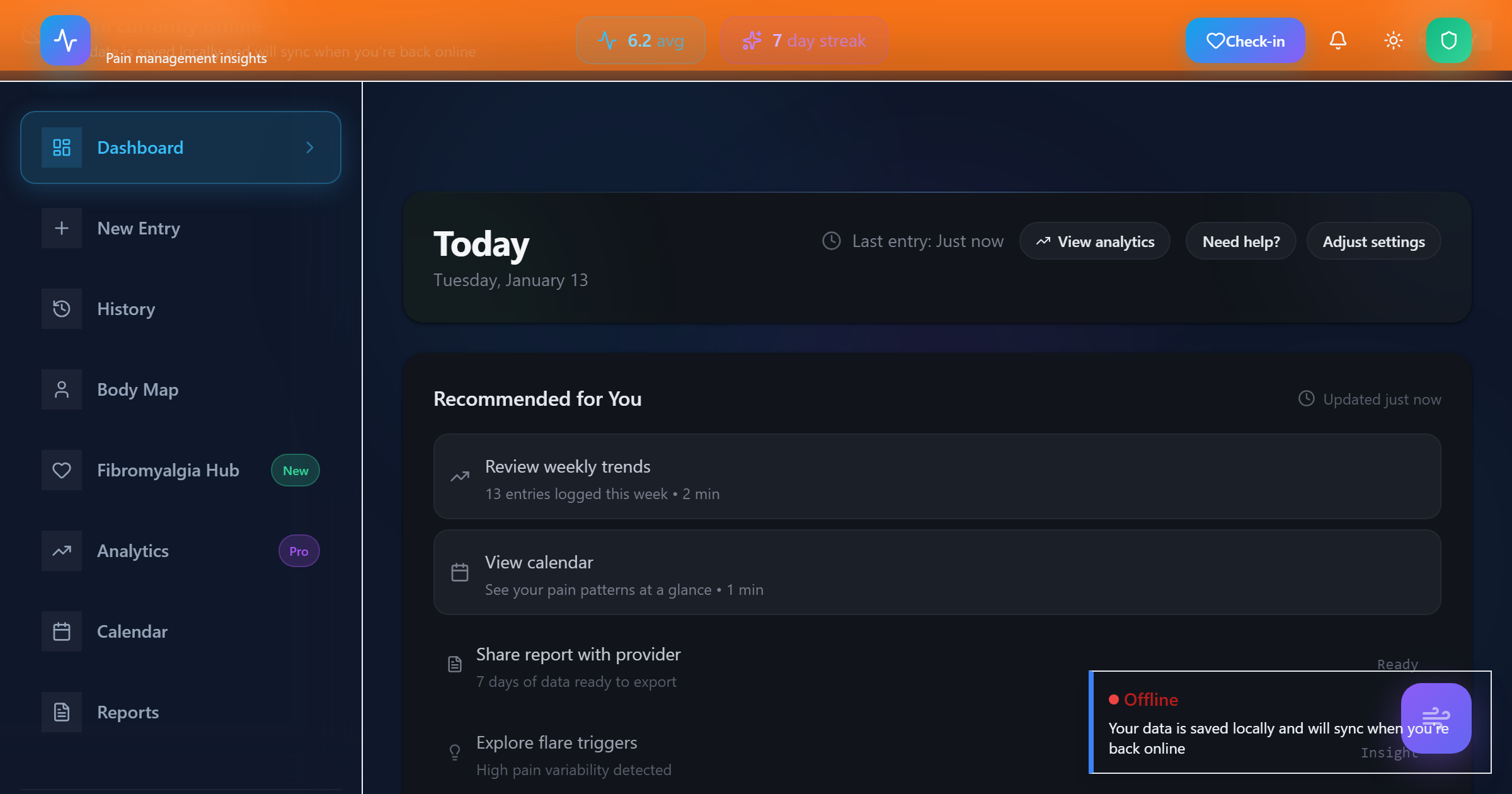 Pain Tracker - Screenshot 4 showing product features and functionality