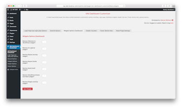 WordPress dashboard customizer free plugin (mm dashboard customizer) gallery image