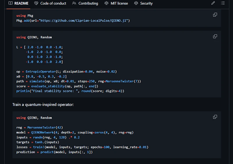 QIENO.jl screenshot 5