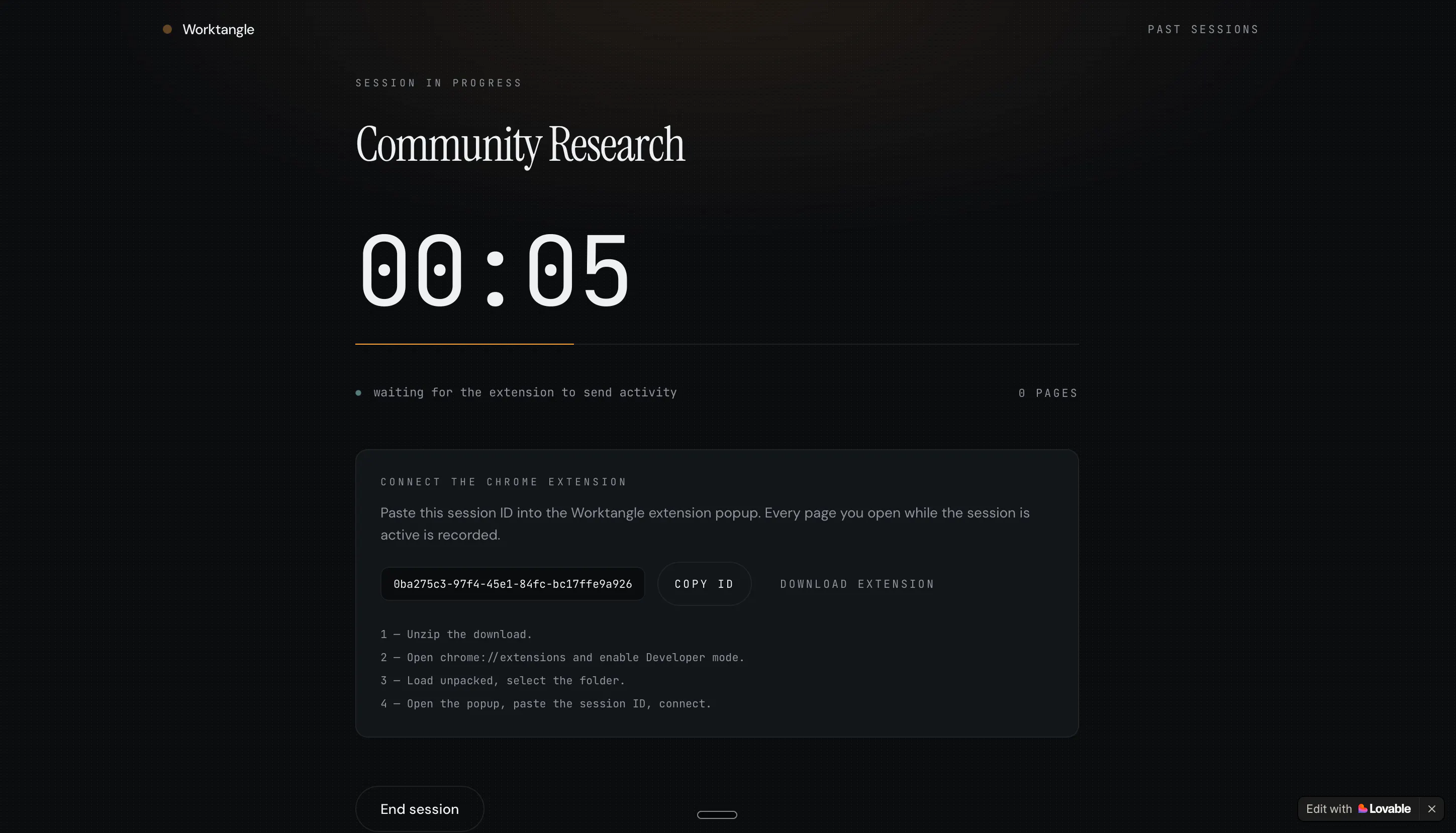 Worktangle screenshot