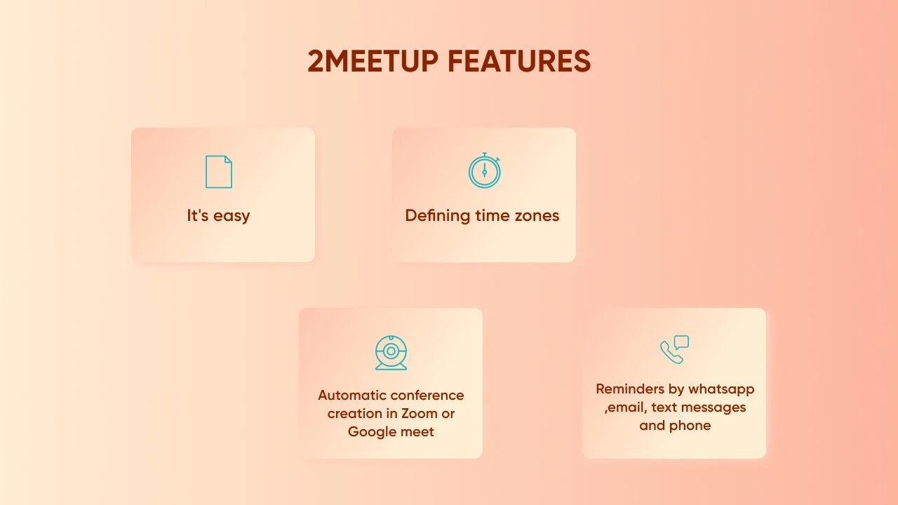 2meetup - Простой инструмент планирования для встреч, звонков, классов медиа 4