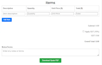 Interactive Quote Maker PDF Tool gallery image