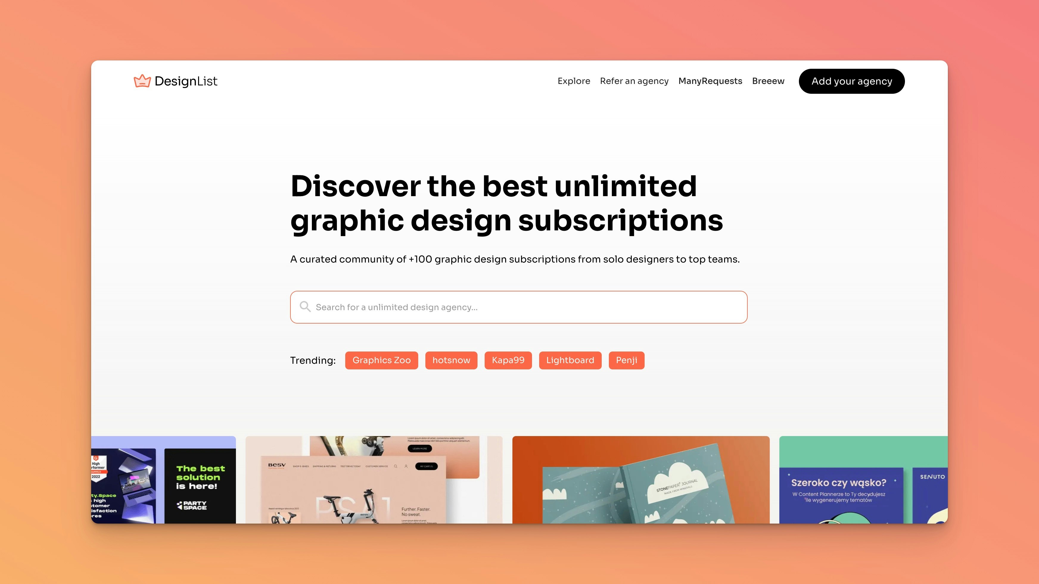 startuptile DesignList-+100 unlimited design subscriptions curated by experts