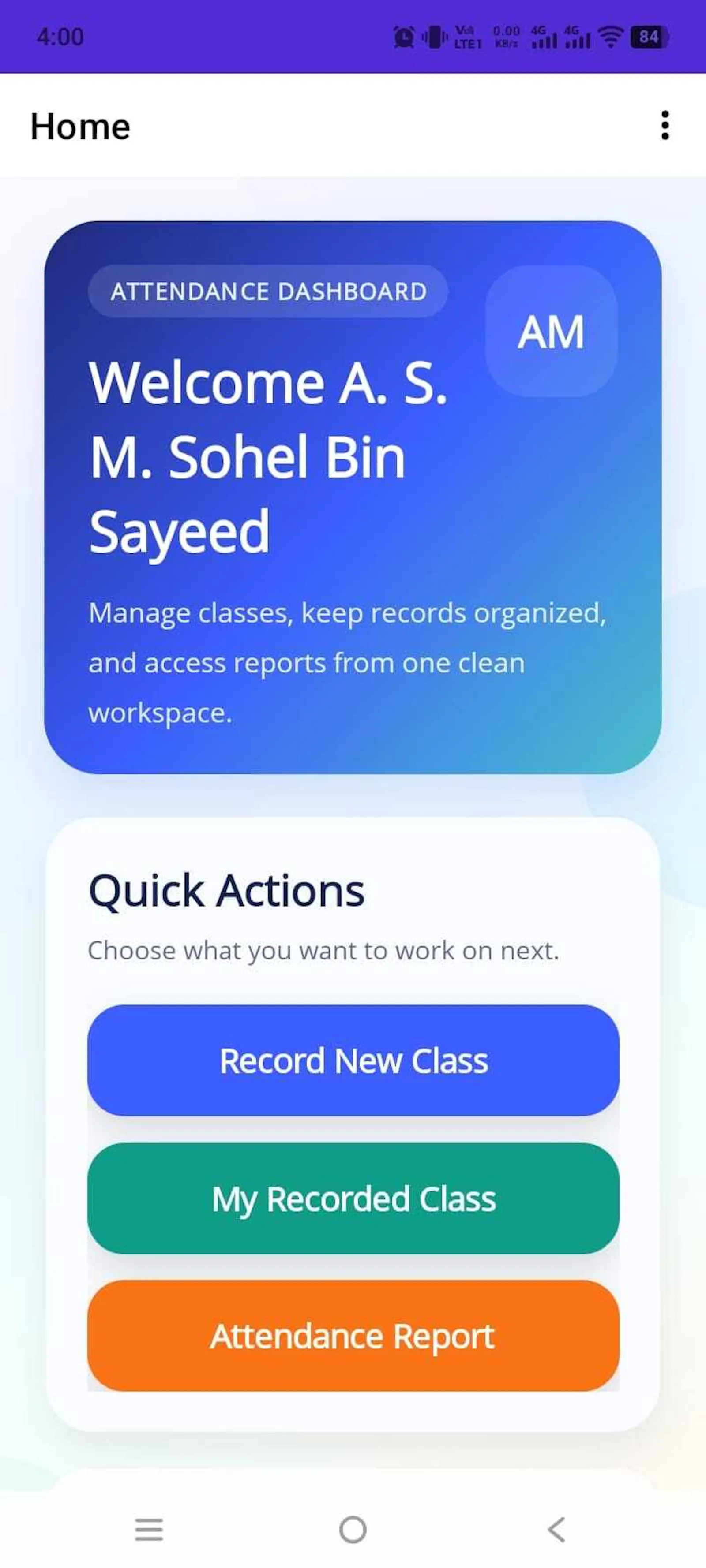 Attendance Management system – ASTGD screenshot 1