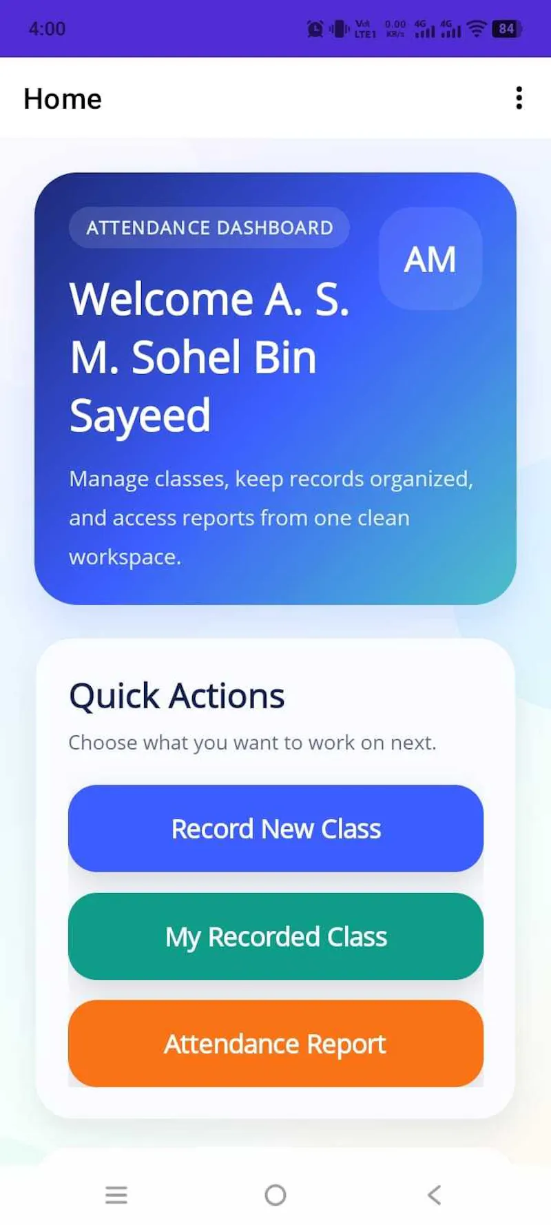 Attendance Management system – ASTGD screenshot 1