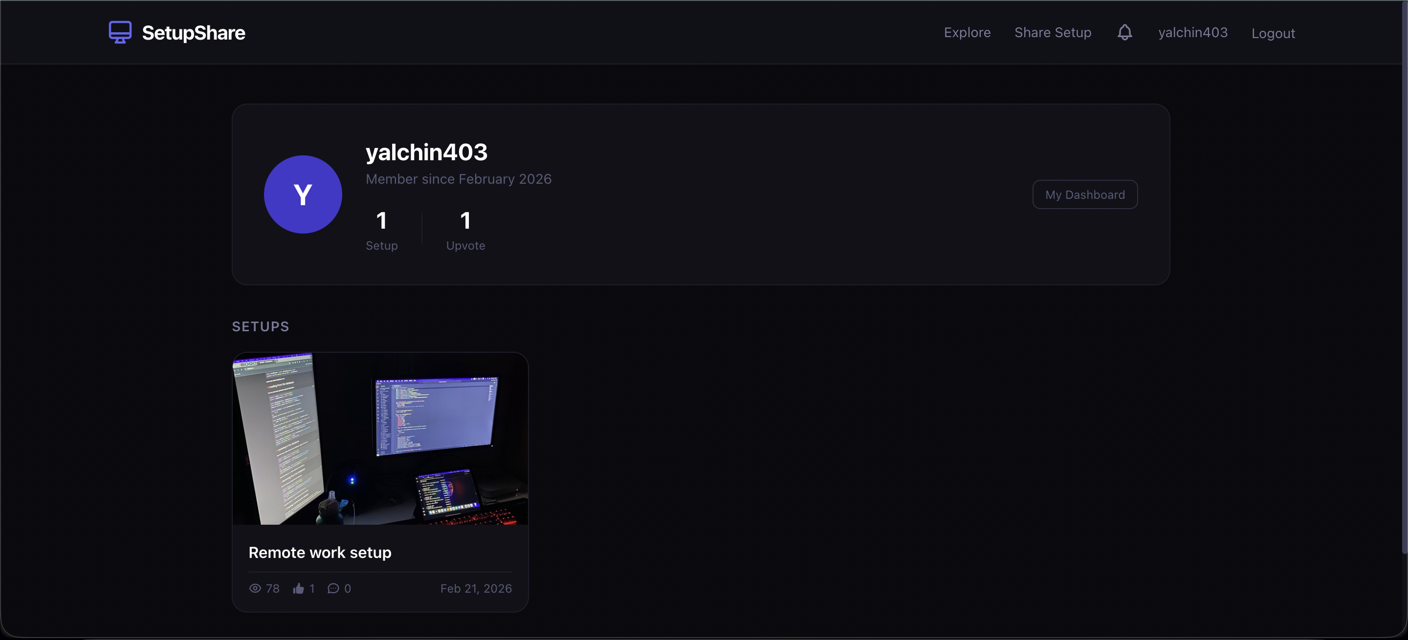 Explore Setups — SetupShare gallery image