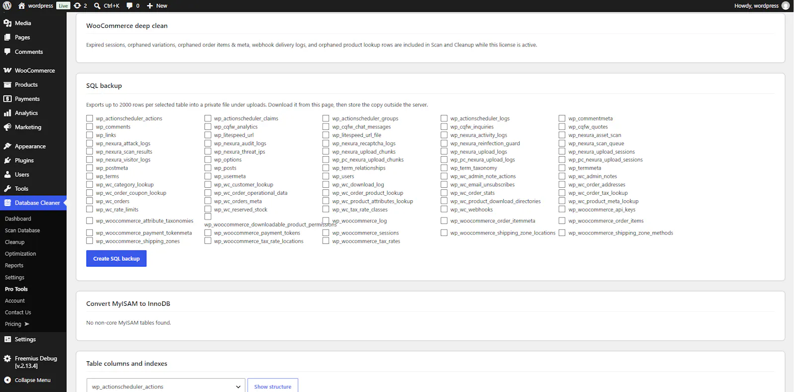 Nexura Database Cleaner & Optimizer screenshot 7