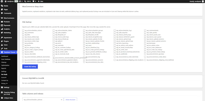 Nexura Database Cleaner & Optimizer screenshot 7