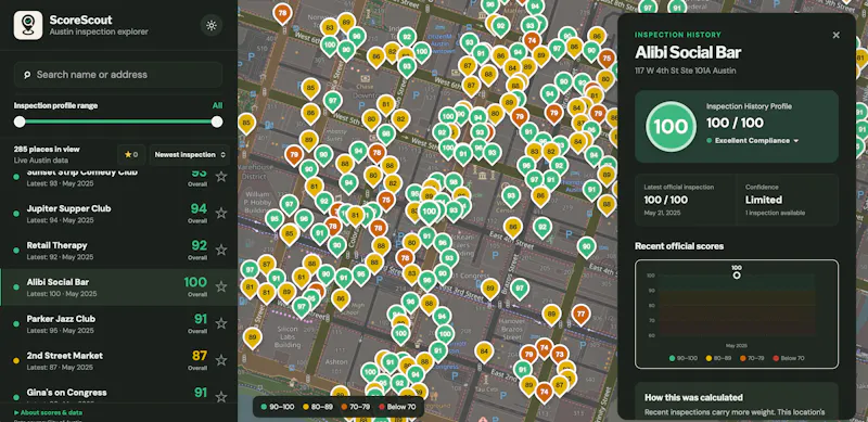 ScoreScout - Austin inspection history screenshot 2