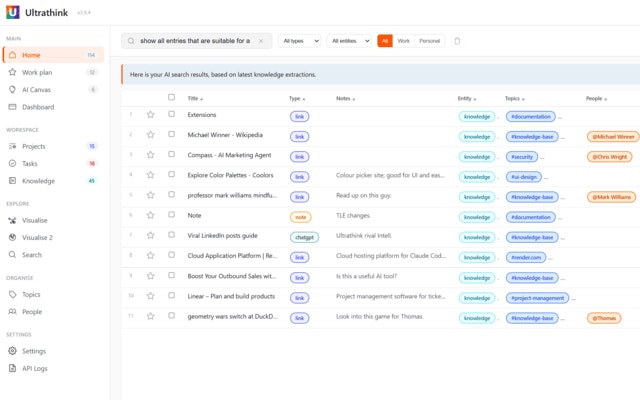 Ultrathink - Screenshot 2 showing product features and functionality