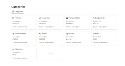 Notion Subscription Tracker gallery image