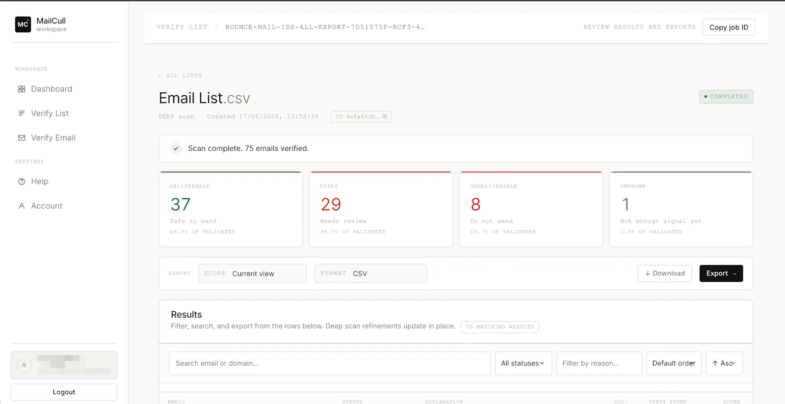 MailCull screenshot 2