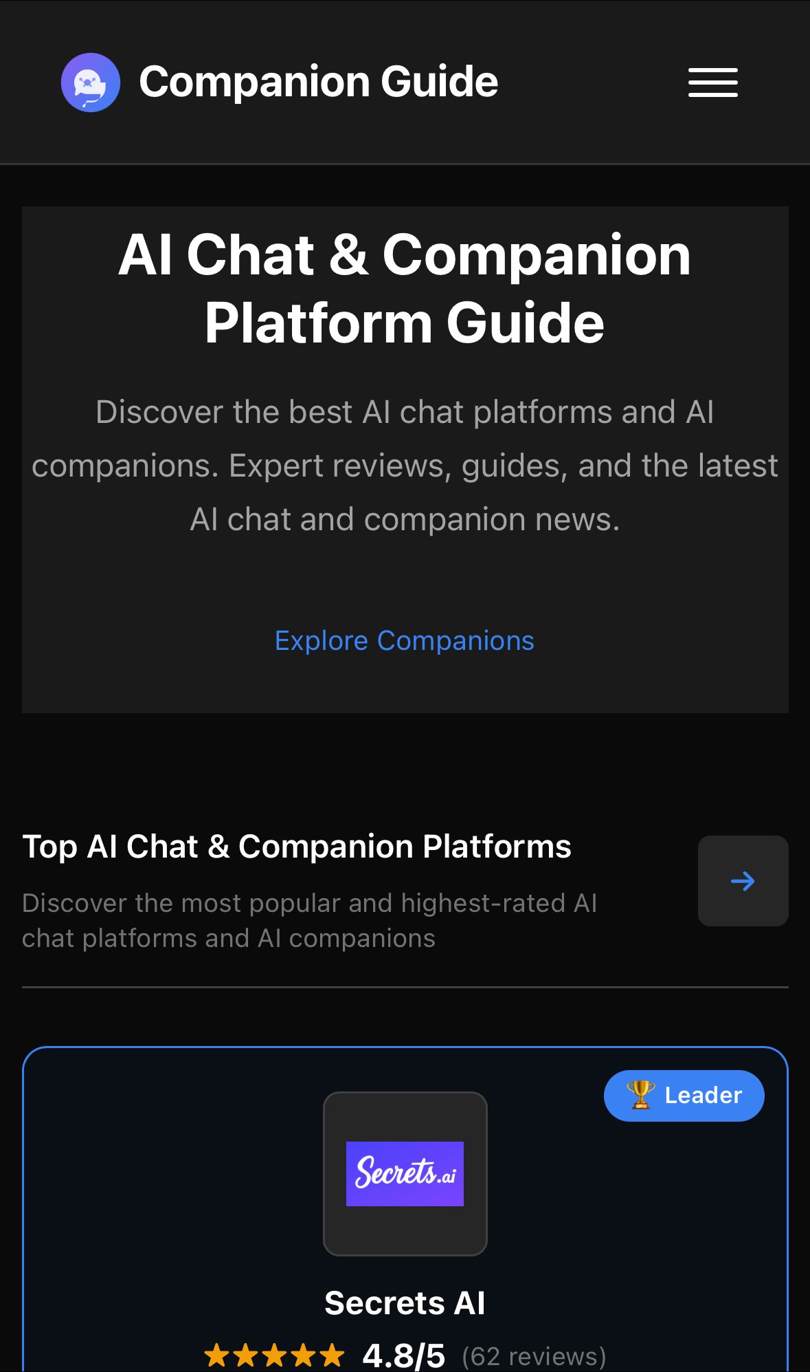 Média Companionguide.ai - Les meilleures compagnons d'IA et plateformes de chat 6