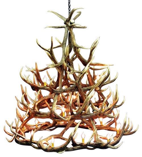 Rustic Elk 30 Antler Chandelier