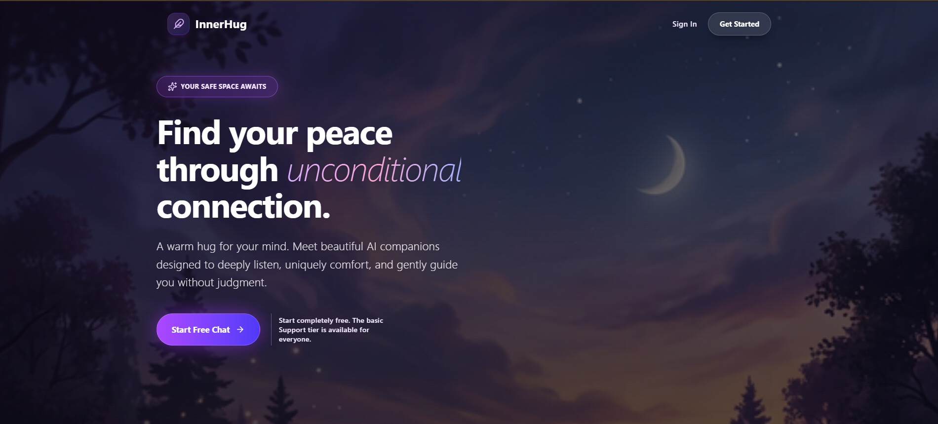 InnerHug - Main product screenshot demonstrating key features and user interface