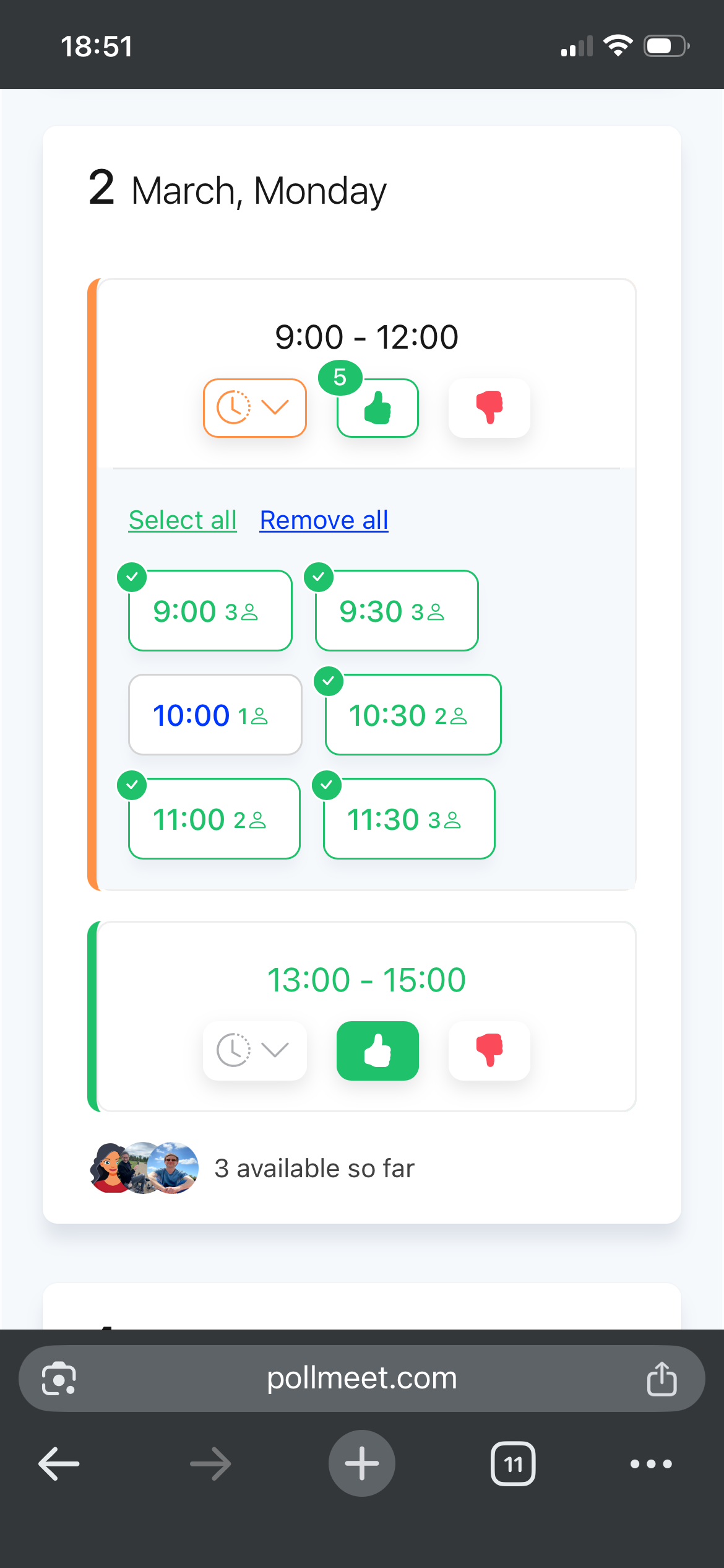 PollMeet - pick a meeting time together gallery image