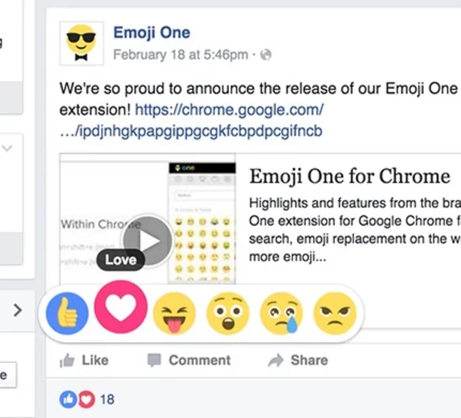 EmojiOne Facebook Reactions