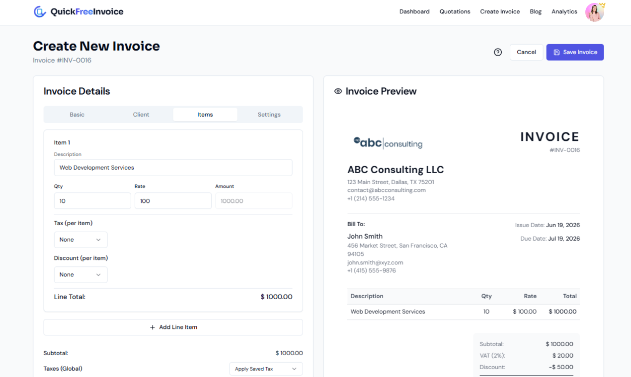 Quick Free Invoice gallery image