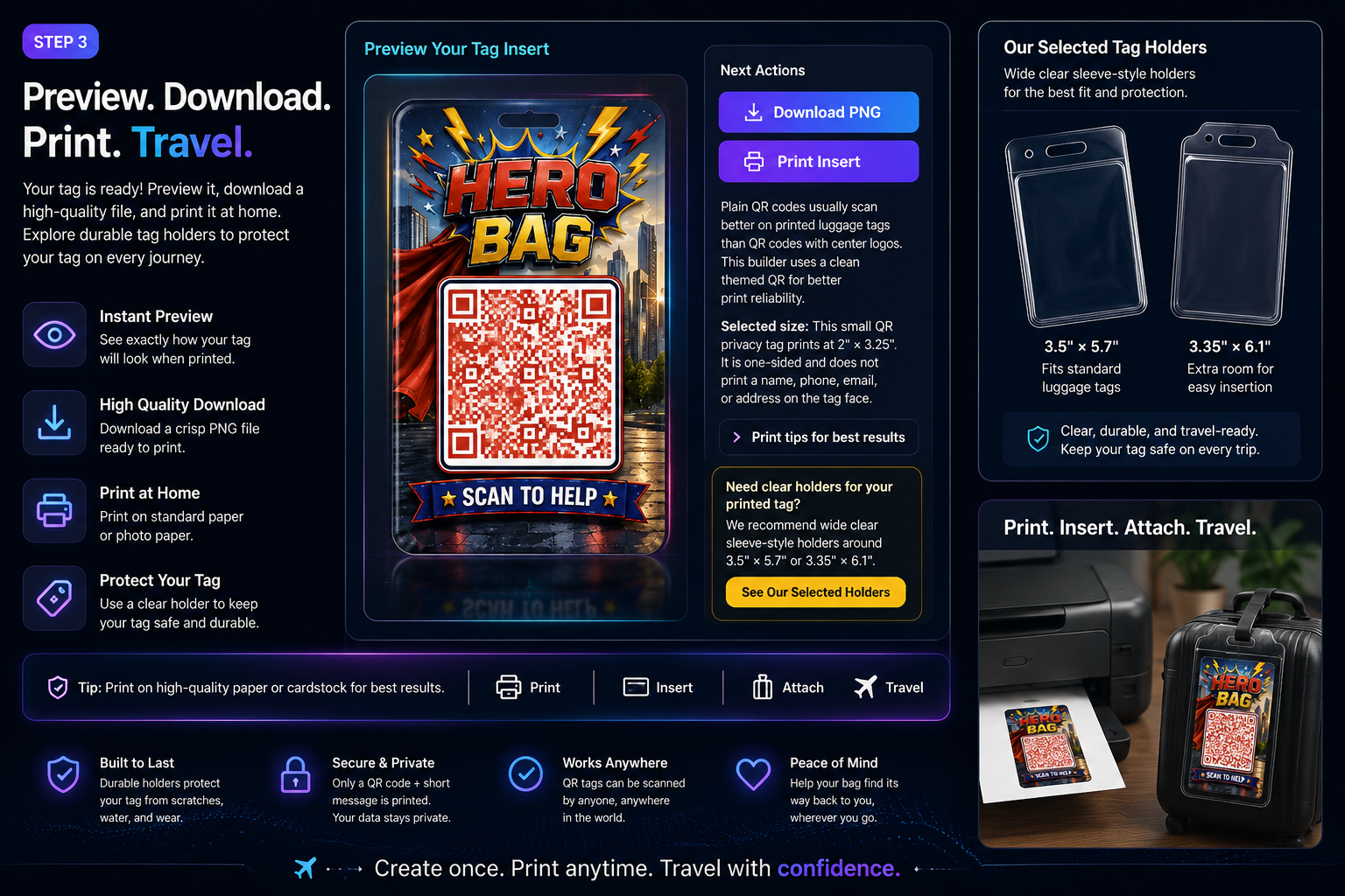 Printable QR Luggage Tag Builder gallery image