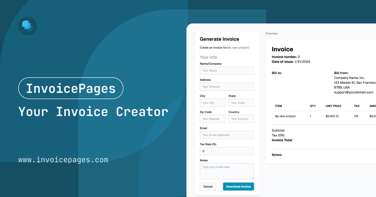 startuptile Invoice Pages-Create your invoice generator today