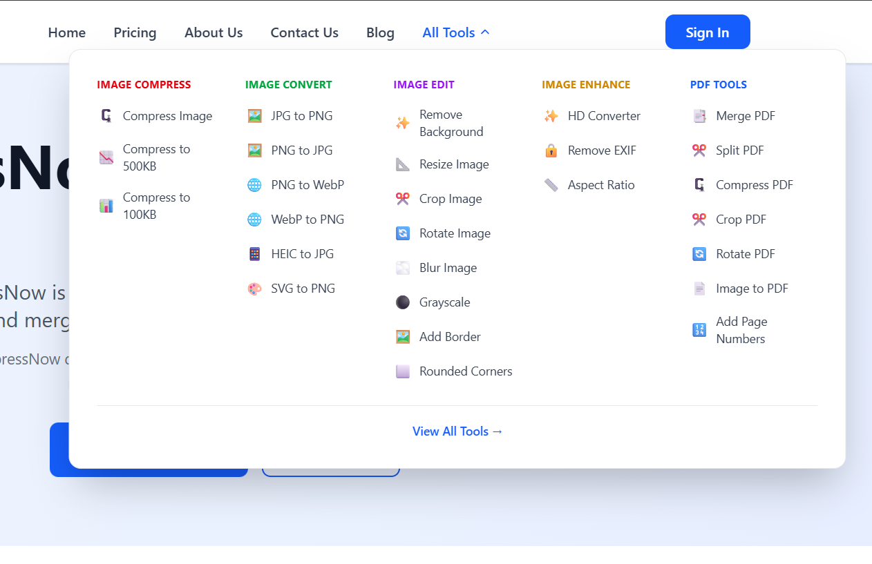 CompressNow - Main product screenshot demonstrating key features and user interface