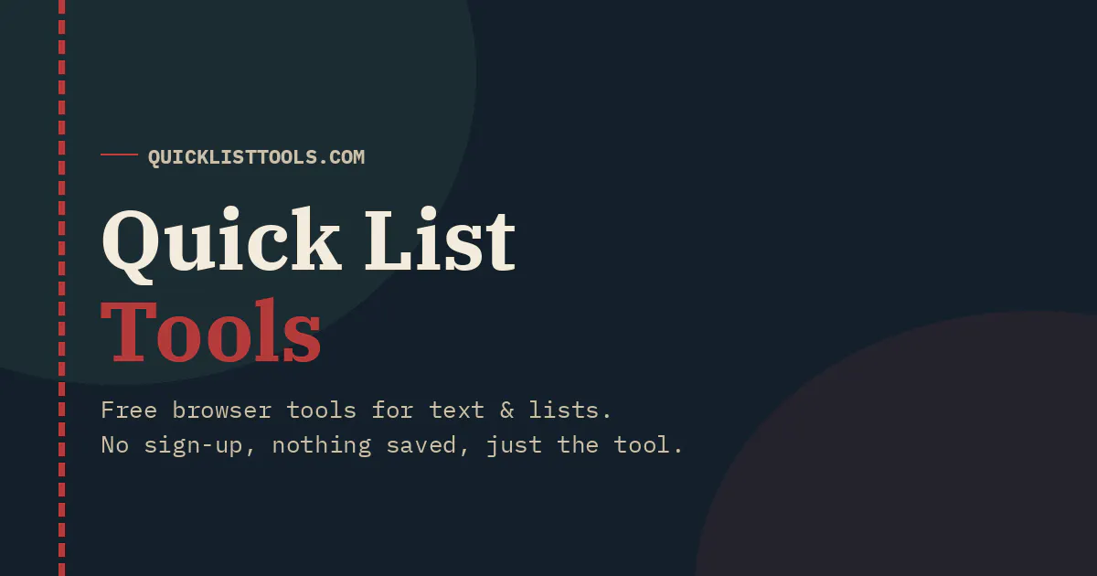 Quick List Tools 20 Free Tools No Signup gallery image