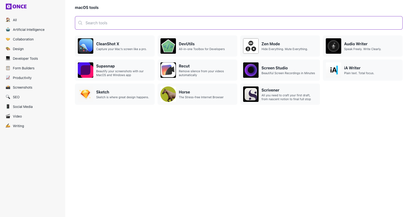 once.tools gallery image