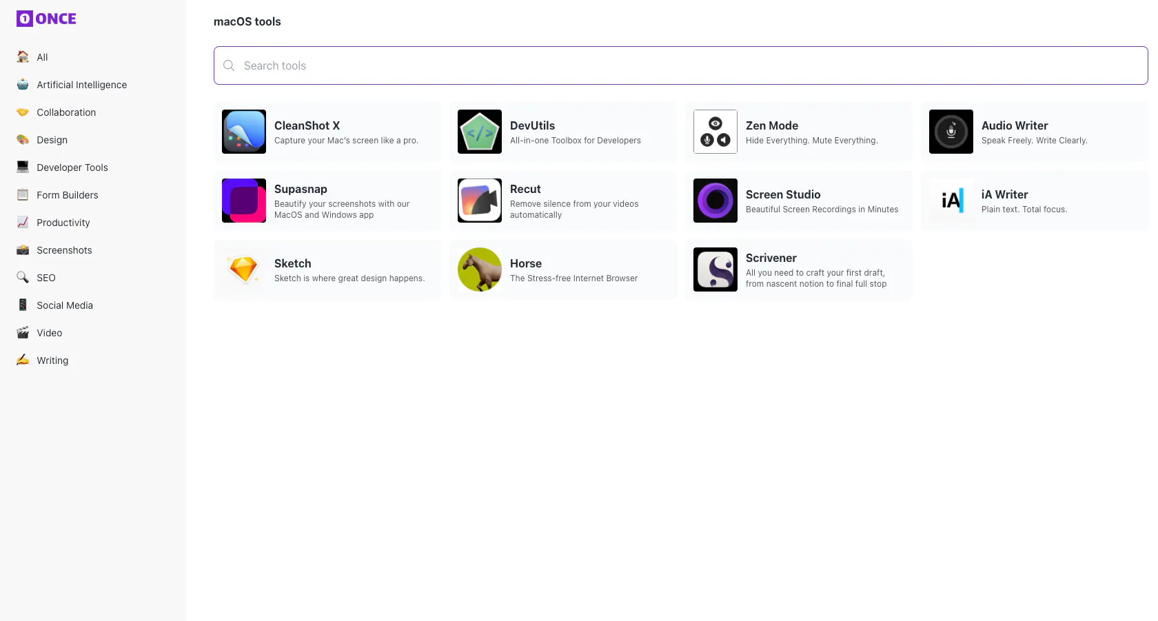 once.tools screenshot