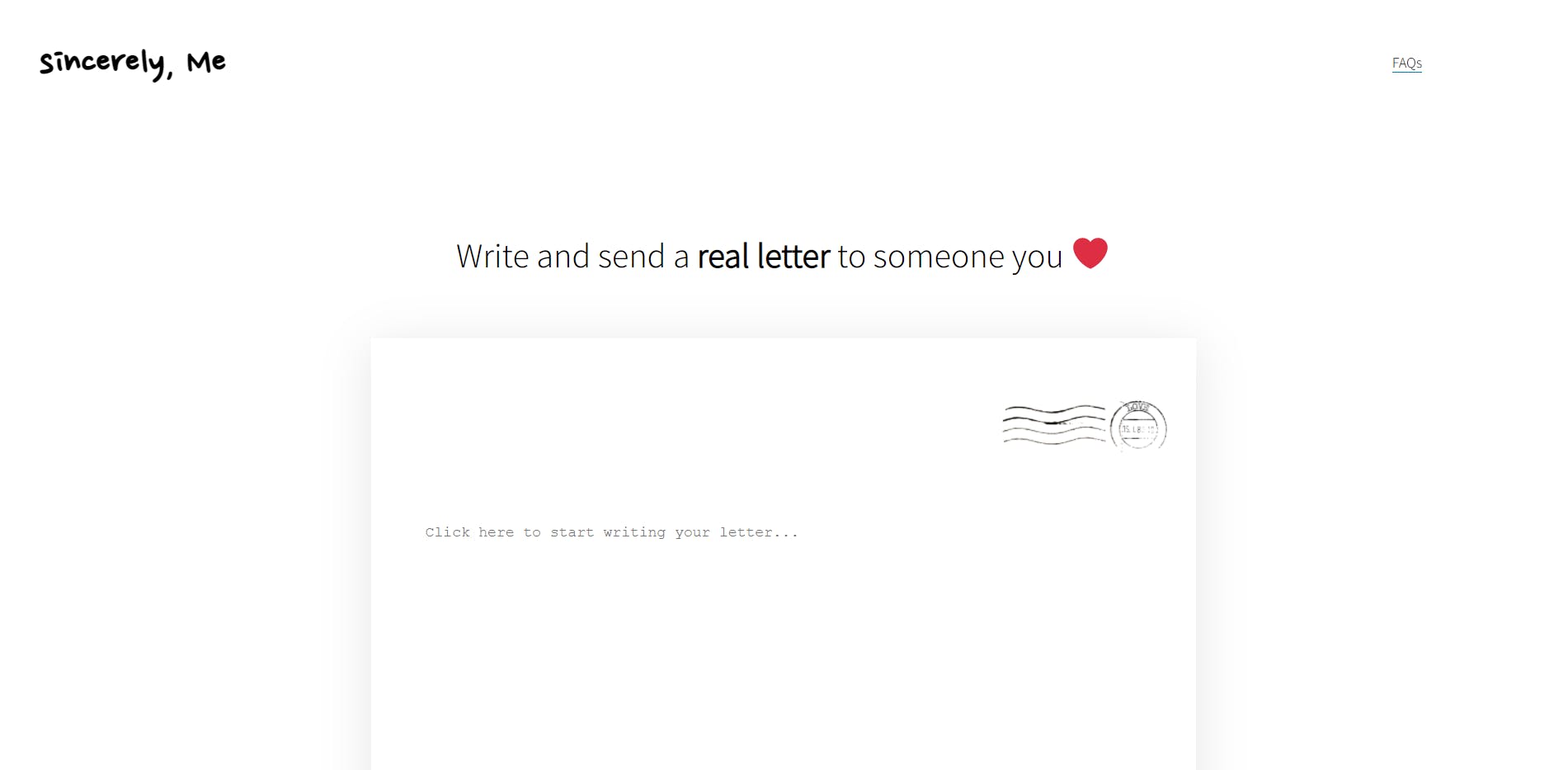 Sincerely, Me - Write and send a real letter to someone you love
