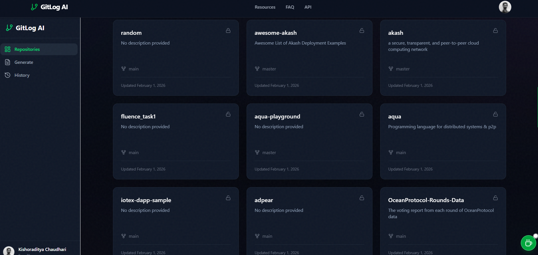 Gitlog - Screenshot 3 showing product features and functionality
