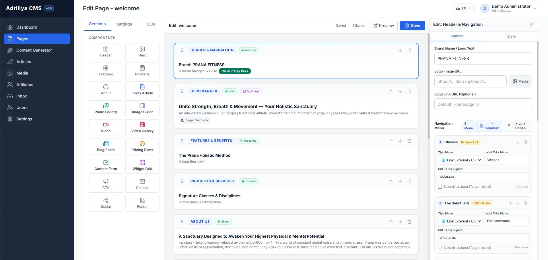 Adrillya CMS Pro gallery image