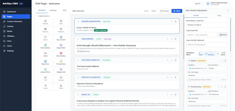 Adrillya CMS Pro screenshot 4