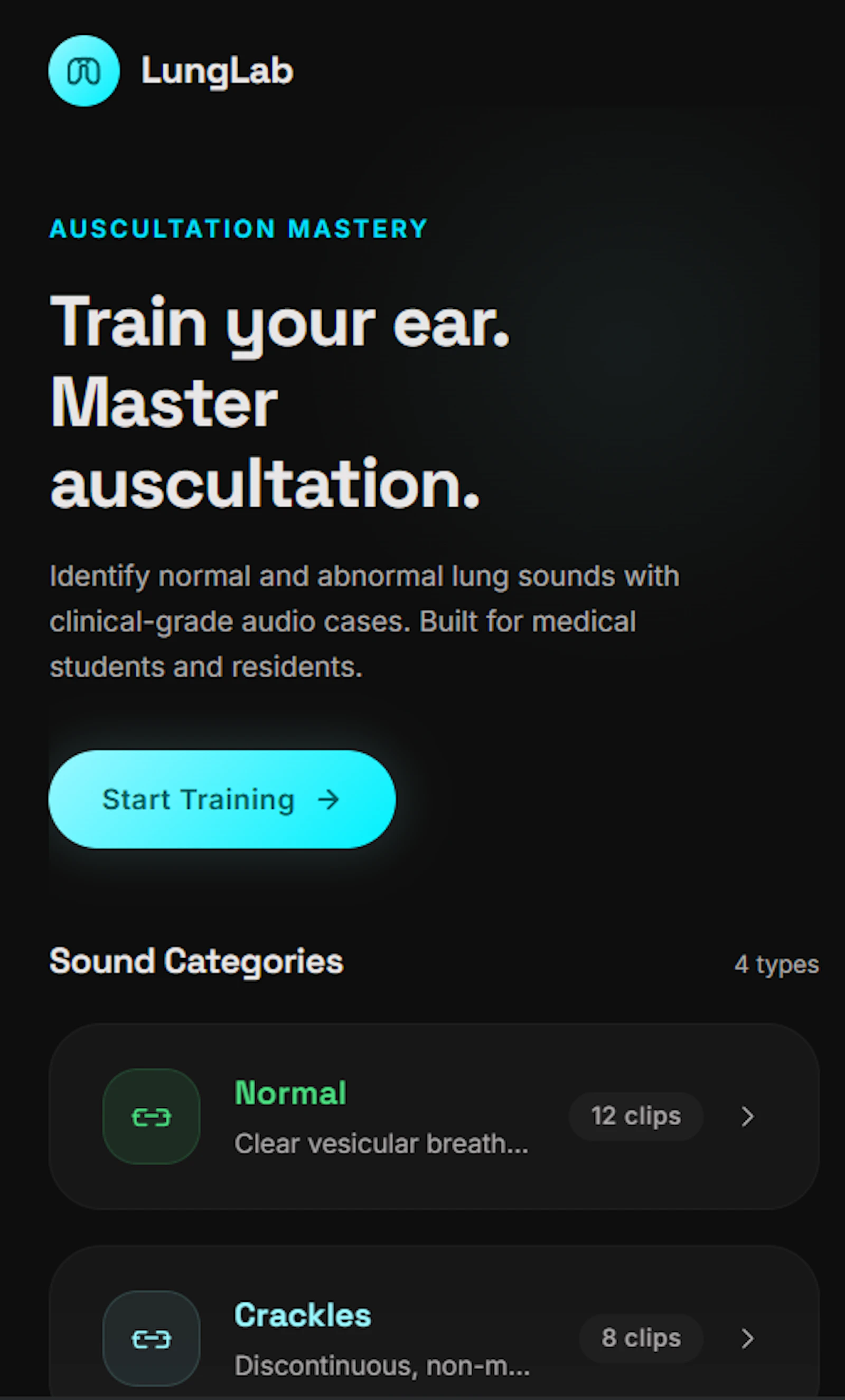 LungLab — Auscultation Training  screenshot 2