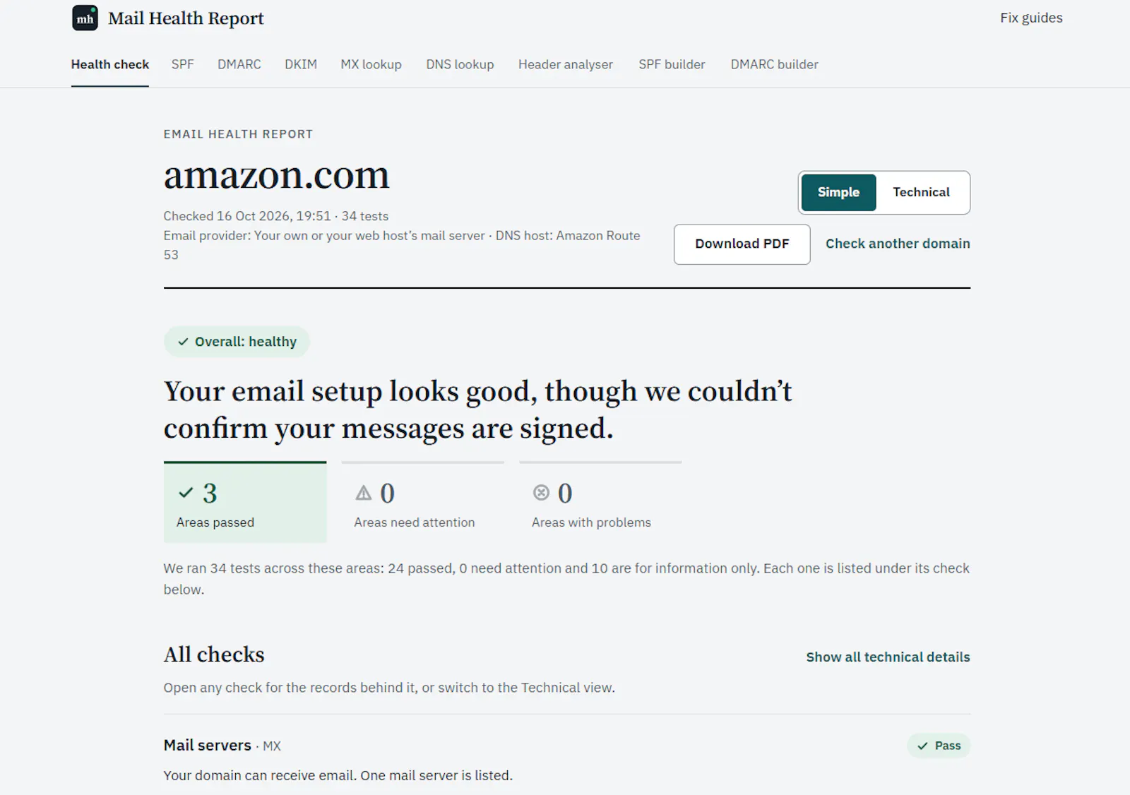 Mail Health Report screenshot 3
