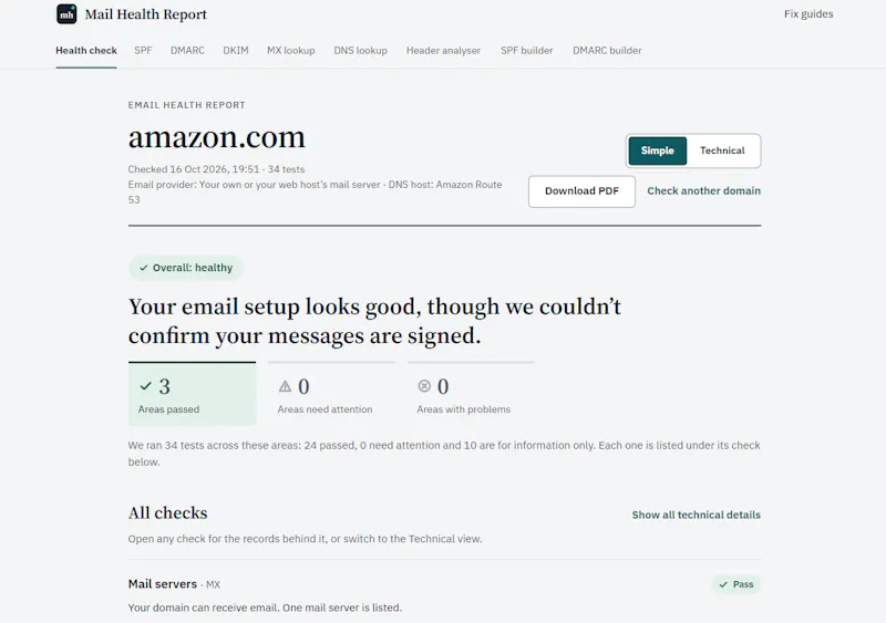 Mail Health Report screenshot 3