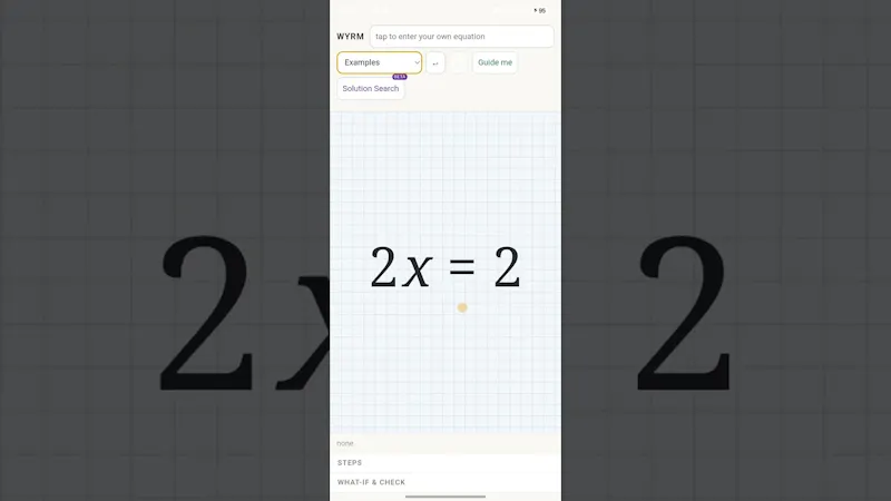 Wyrm Math — solve algebra by touch screenshot 1 (video preview)