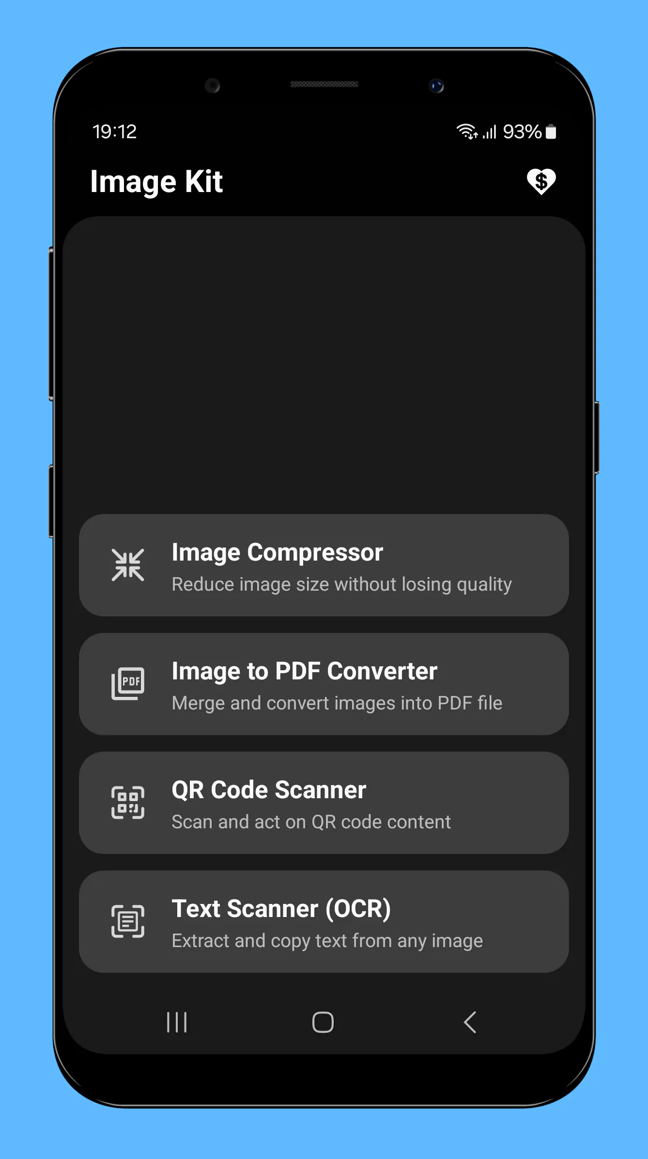 Image Kit - OCR, PDF, QR scan, Compress gallery image