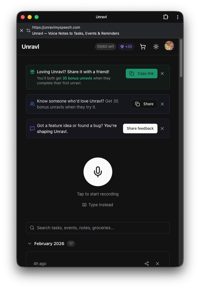 Unravl - Main product screenshot demonstrating key features and user interface